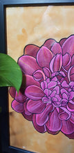 Load image into Gallery viewer, Magenta Dahlia flower Australian floral tattoo inspired artwork