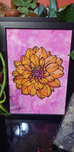 Load image into Gallery viewer, Golden dahlia Australian floral tattoo inspired artwork