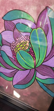 Load image into Gallery viewer, Green lotus flower Australian floral tattoo inspired artwork