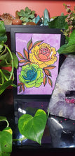 Load image into Gallery viewer, Lime & yellow peonies flower Australian floral tattoo inspired artwork