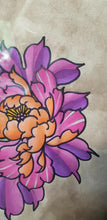 Load image into Gallery viewer, Pink & purple peony flower Australian floral tattoo inspired artwork
