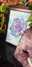 Load image into Gallery viewer, Lavender lotus flower Australian floral tattoo inspired artwork
