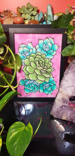 Load image into Gallery viewer, Succulent flower Australian floral tattoo inspired artwork