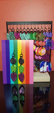Load image into Gallery viewer, Green apple handmade glitter polymer clay earrings