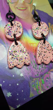 Load image into Gallery viewer, Fairy floss handmade glitter polymer clay earrings