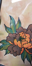 Load image into Gallery viewer, Earthy brown peony flower Australian floral tattoo inspired artwork