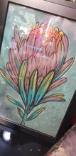 Load image into Gallery viewer, Earthy protea flower Australian floral tattoo inspired artwork