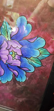Load image into Gallery viewer, Turquoise green and blue peony flower Australian floral tattoo inspired artwork