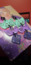 Load image into Gallery viewer, Double crown rainbow glitter polymer clay earrings