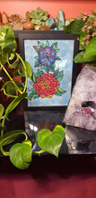 Load image into Gallery viewer, Rose & dahlia flower Australian floral tattoo inspired artwork