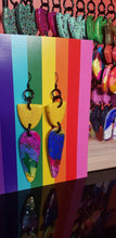 Load image into Gallery viewer, Sunshine rainbow glitter polymer clay earrings