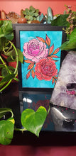 Load image into Gallery viewer, Red & pink peony flower Australian floral tattoo inspired artwork