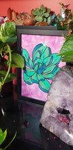 Load image into Gallery viewer, Lime green magnolia flower Australian floral tattoo inspired artwork