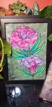 Load image into Gallery viewer, Pink & purple carnation flower Australian floral tattoo inspired artwork