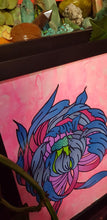 Load image into Gallery viewer, Pink & blue crysanthemum flower Australian floral tattoo inspired artwork