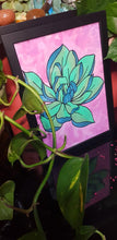 Load image into Gallery viewer, Lime green magnolia flower Australian floral tattoo inspired artwork
