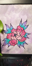 Load image into Gallery viewer, Pink peony flower Australian floral tattoo inspired artwork