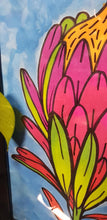 Load image into Gallery viewer, Magenta protea Australian floral tattoo inspired artwork