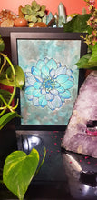 Load image into Gallery viewer, Teal turquoise succulent flower Australian floral tattoo inspired artwork