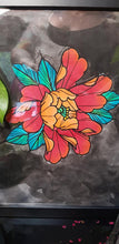 Load image into Gallery viewer, Lucky red peony flower Australian floral tattoo inspired artwork