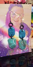 Load image into Gallery viewer, Ocean breeze handmade glitter polymer clay earrings
