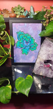 Load image into Gallery viewer, Lime & turquoise blooming crysanthemum Australian floral tattoo inspired artwork