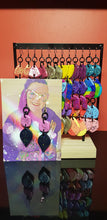 Load image into Gallery viewer, Midnight blue glitter handmade glitter polymer clay earrings