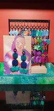 Load image into Gallery viewer, Blue sky & tulips glitter handmade earrings polymer clay