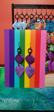 Load image into Gallery viewer, Dusty violet glitter handmade earrings polymer clay