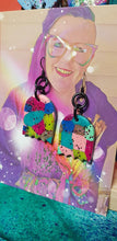 Load image into Gallery viewer, Fizzy lime glitter handmade earrings polymer clay