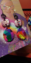 Load image into Gallery viewer, Pink party glitter handmade earrings polymer clay