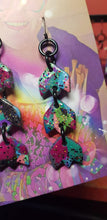 Load image into Gallery viewer, Tiptoe through the tulips glitter handmade earrings polymer clay