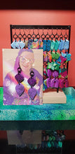 Load image into Gallery viewer, Dusty violet glitter handmade earrings polymer clay