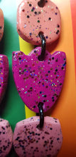 Load image into Gallery viewer, Pink paradise glitter handmade earrings polymer clay