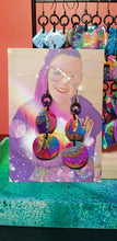Load image into Gallery viewer, Marbled magic glitter handmade earrings polymer clay
