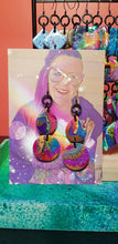 Load image into Gallery viewer, Marbled magic glitter handmade earrings polymer clay