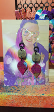 Load image into Gallery viewer, SALE $10!!!! Gold raindrops glitter handmade earrings polymer clay
