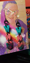 Load image into Gallery viewer, Turkish delight glitter handmade earrings polymer clay
