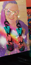 Load image into Gallery viewer, Turkish delight glitter handmade earrings polymer clay