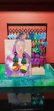 Load image into Gallery viewer, SALE $10!!!! Forest green glitter handmade earrings polymer clay