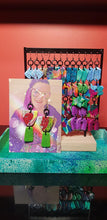Load image into Gallery viewer, Toffee apples & rainbow glitter handmade earrings polymer clay