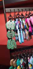 Load image into Gallery viewer, Sage flowers glitter handmade earrings polymer clay
