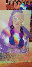Load image into Gallery viewer, Crescent moon glitter handmade earrings polymer clay