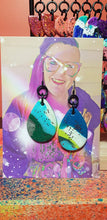 Load image into Gallery viewer, Luck of the Irish glitter handmade earrings polymer clay