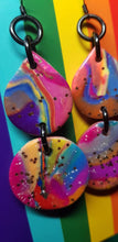Load image into Gallery viewer, Marbled magic glitter handmade earrings polymer clay
