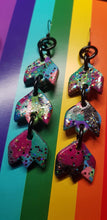 Load image into Gallery viewer, Tiptoe through the tulips glitter handmade earrings polymer clay