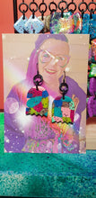 Load image into Gallery viewer, Fizzy lime glitter handmade earrings polymer clay