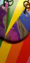 Load image into Gallery viewer, SALE $10!!!! Purple moon glitter handmade earrings polymer clay