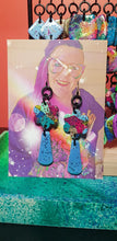 Load image into Gallery viewer, Alaskan sky glitter handmade earrings polymer clay
