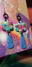Load image into Gallery viewer, Alaskan sky glitter handmade earrings polymer clay